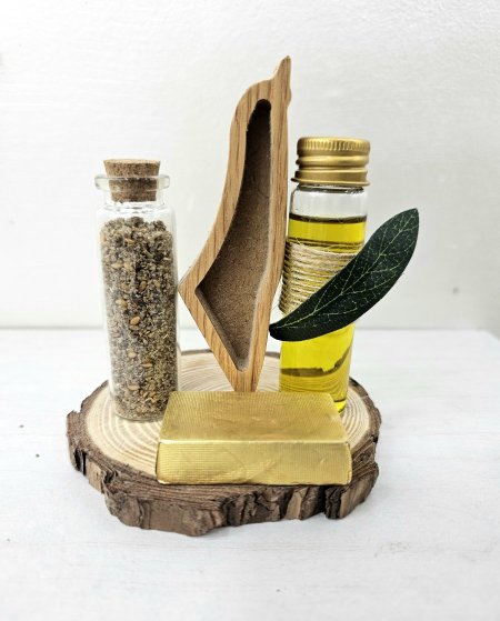 توزيعة الزيت والزعتر مع خارطة